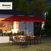 Outsunny 13ft Large Patio Umbrella with Solar Lights, Rectangular Double-Sided