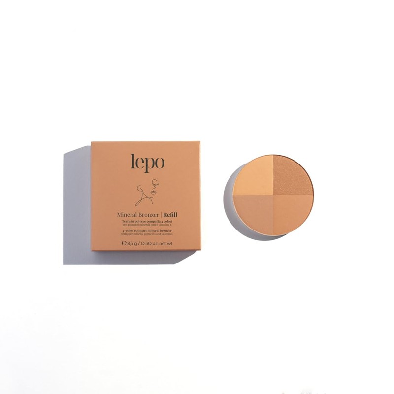 LEPO Mineral Bronzer, Compact Earth with 4 Colours, Pure Mineral