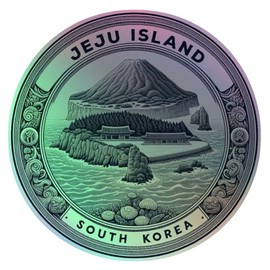 Jeju Island South Korea Holographic Souvenir Vinyl Decal Sticker 2-Inch