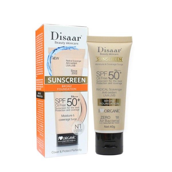 DISAAR BEAUTY Sunscreen Bronz Foundation SPF50 Pa Oil-Free Protection Sun Protection 40G