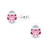 Easter Egg Earrings 925 Sterling Silver Pink