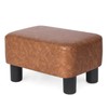 Asense Footrest Ottoman Modern Small Rectangular Faux Leather Footstools for