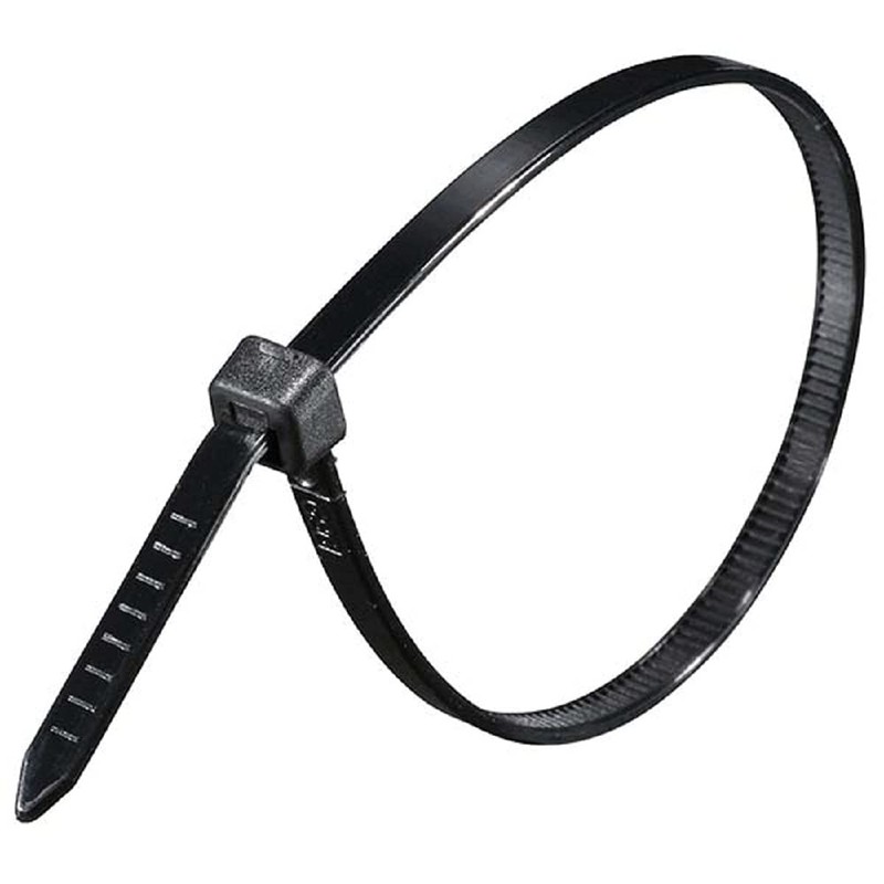 Locking Cable Ties, 7.9 inches (200 mm), Black, 300 Count