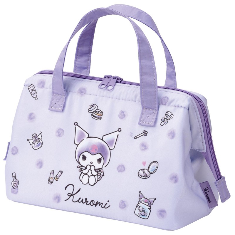 Skater Lunch Bag, Insulated Clasp Pouch, Women's, Sanrio, Kuromi, Watercolor