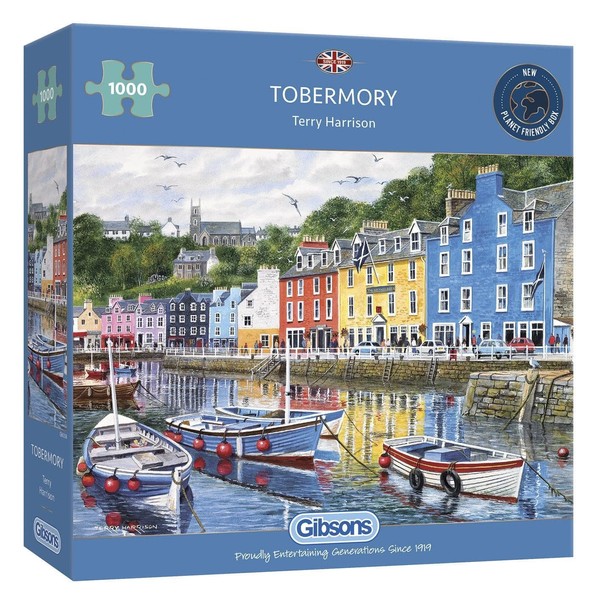 Tobermory 1000 Piece Jigsaw Puzzle | Scotland Jigsaw Puzzle | Sustainable Puzzle for Adults | Premium 100% Recycled Board |  Great Gift for Adults | Gibsons Games