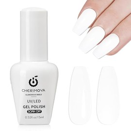 CHERIMOYA Esmalte en Gel Multicolor para Uñas 15ml Amplia Gama de Colores Gel Polish Colorido Soak Off UV LED Alta Pigmentación Brillo Duradero Autonivelante, Esmalte Semipermanente Profesional Manicure Salón DIY (Amarillo cremoso) (Blanco)
