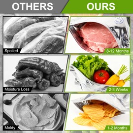 30PCS Reusable Aluminum Foil Sealable Storage Bags,Upgrade Reusable Aluminum Foil Storage Bags,Stand Up Foil Sealable Bags with Label and Zip Lock for Vegetable Fruit Meat(Large）