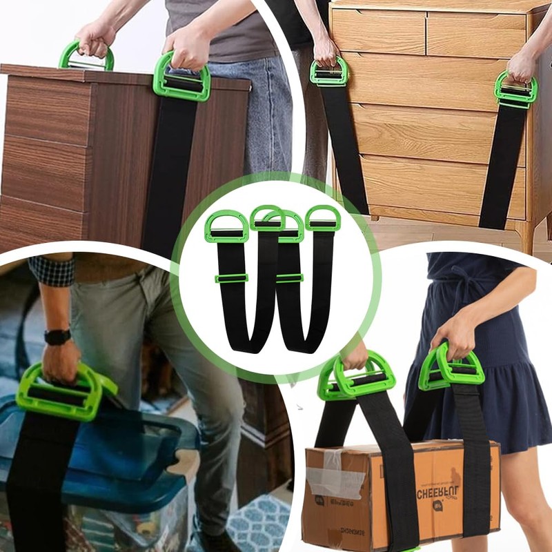 Mineup 2 Pack Adjustable Lifting Moving Straps, Single or Multi-Person