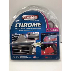 Cowles S37780 Chrome Body Side Molding Trim 1/8" X 20', Adhesive Moulding Strip