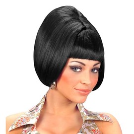 W WIDMANN MILANO Party Fashion 6337S - Perücke Partygirl, schwarz, 60er Jahre, Karneval, Mottoparty