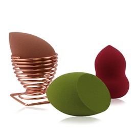 Set of 4 Beauty Egg Three Beauty Blender Sponges and Free Holder, Beauty Product Beautiful Face Beauty Tools makeup tools different function (Random colors) L19209