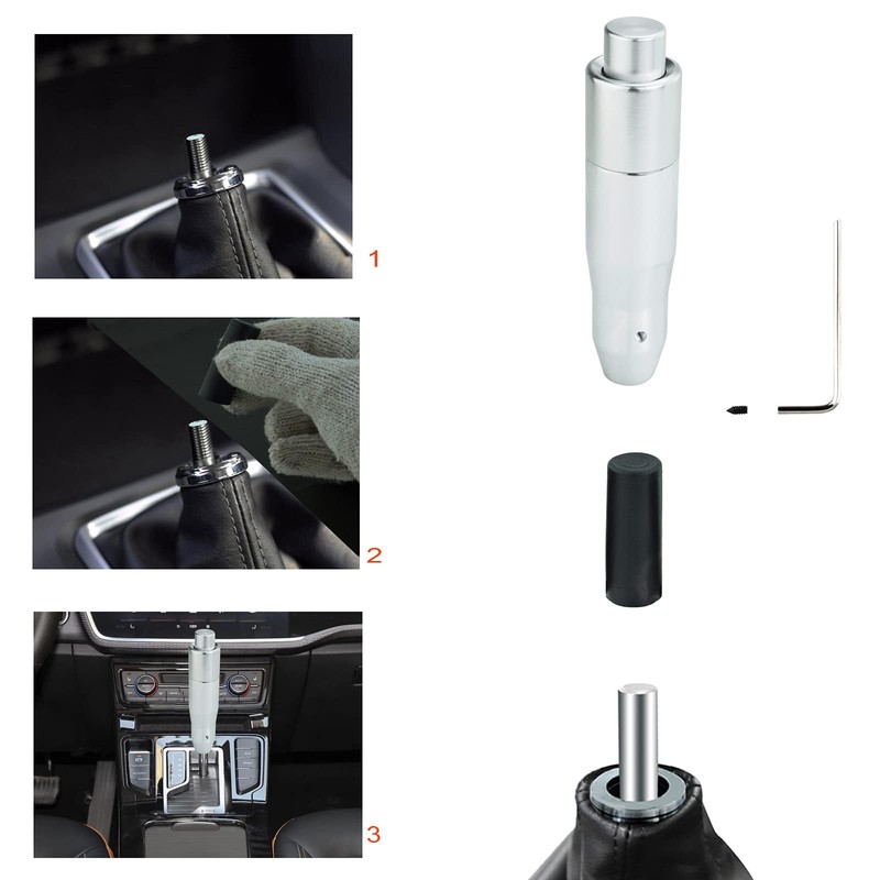 Lunsom Button Shift Knob Aluminum Shift Lever Metal Shift Knob