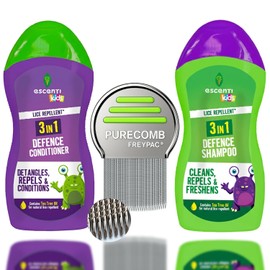 Purecomb Nit Kit with Shampoo and Conditioner for Headlice Treatment, Removes Lice and Eggs, Protects all Hair Types with Child Friendly Formula that includes tea tree oil
