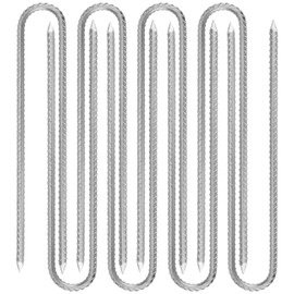 ZOENHOU Pack of 8 12 inches/30 cm Galvanised Ground Anchors, Ground Anchors, U-shaped Pegs, Stable with Chisel Tip, Ground Anchor, Trampoline, Pegs for Trampoline, Camping, Swing