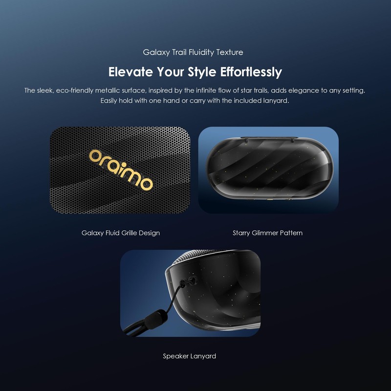 Oraimo SpaceBox Portable Bluetooth Speaker, Speaker Bluetooth Wireless with Light