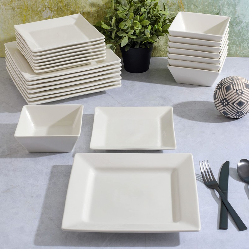 Gibson Home Zen Buffet Hard Square Porcelain Chip and Scratch