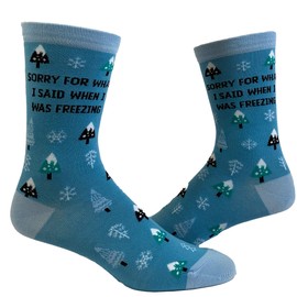 Sorry For What I Said When I Was Freezing Socks Funny Winter Cold Snow Graphic - Calzado, Azul / Patchwork, Womens (5-10)