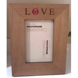 LOVE 6 x 4 Oak Veneer Photo Picture Frame gifts presents for Birthday Valentines Day Christmas my your Girlfriend Boyfriend Husband Wife