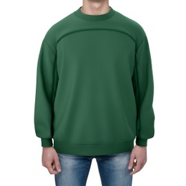 Outdoor Dialysis Crewneck | Zipper Access for AV Fistula, AV Graft, CVC & Port-a-Cath | Unisex, Relaxed Fit, Midweight (Green, Small)