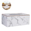 WOONEKY Luxury Marble Pattern Tissue Holder Modern Napkin Organizer for