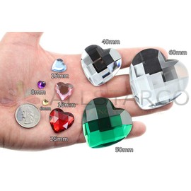 Allstarco 15mm Flat Back Heart Acrylic Rhinestones Plastic Gems Plastic Costume Jewels Embelishments - 40 Pieces (Blue Dark Sapphire .NAB01)