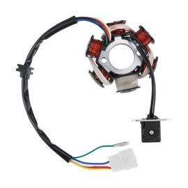 PRO BAT 6 Coils 5 Wires Stator Magneto ATV Magneto Stator Plate Fine Pure Copper with Male Plug for 50cc 70cc 90cc 110cc 125cc Engine Chinese Scooter Dirt Bike Taotao Sunl Roketa