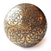 Set of 6 Brass Grey Cabinet Knobs - Kitchen Cabinet