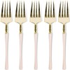 Blue Sky Infinity Flatware Gold & Pink Salad Forks -