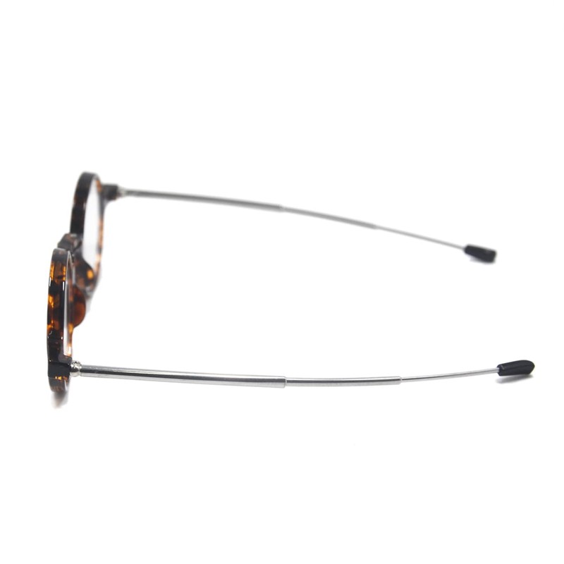 [Henghao] 老眼鏡 ブルーライトカット 丸型コンパクト折りたたみメガネ おしゃれ リーディンググラス tr90フレーム シニアグラス H6032 (ヒョウ,