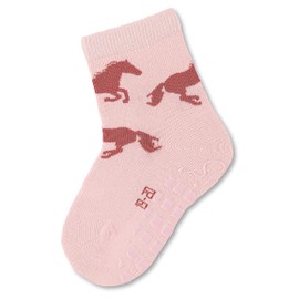 Sterntaler Baby Girl Double Pack Horse and Flowers ABS Socks, pink