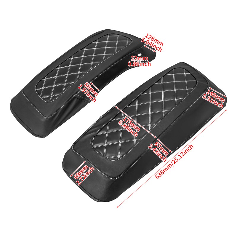 HDBUBALUS White Hard Saddle Bag Lid Bra Covers For Harley