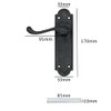 EAI Black Antique Victorian Door Handles Internal Lever Latch 170mm