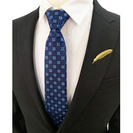 Lovacely Corbatas con cremallera para hombre, 2.76 pulgadas, clásicas, de seda, con cremallera, corbata de cachemira, varios diseños con cremallera para el cuello, azu marino ( Star Navy), Talla única