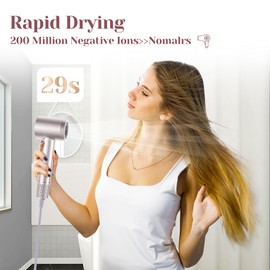 Blunova Hair Dryer, High Speed Hair Dryer, Ionic Blow Dryer with 200 Million Negative Ions, Home Travel Salon Gift