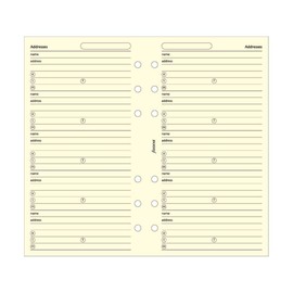 FILOFAX Name/Address/Telephone Refill for Personal & Personal Compact Size, 24 Sheets, Cream (B130253)