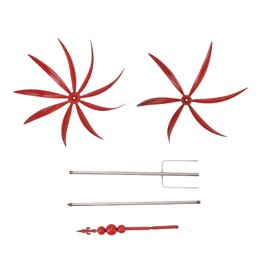 Garden Wind Spinner Iron Waterproof Dancing Wind Sculpture Red Outdoor Decoration for Patio