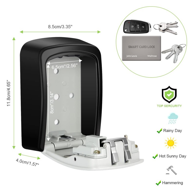 Philorn Key Lock Box with Shackle Portable Key Safe with