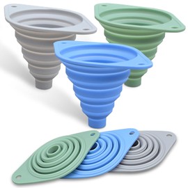 Juego de 3 embudos de cocina, embudos para uso en cocina, embudo de silicona plegable, embudos pequeños para llenar botellas pequeñas