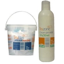 Bleach & Peroxide Set Includes 1 Cream Peroxide 9% - 30 Vol 250ml & 1 Trulites Rapid Blue Powder Bleach 500g