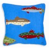 Chandler 4 Corners Artist-Designed Fish Embroidered on Soft Wool Blend