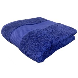 Sue Rossi Hand Towels 100% Turkish Organic Combed Cotton, Bathroom Or Kitchen Towel, 600gsm Thick, Very Soft Plush & Absorbent, 50 x 90cm, Single Or Twin Set Premium Quality (Navy blue, 1)