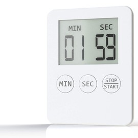 Attom Tech Ultra Slim Kitchen Timer, Thin Small Digital Mini Cooking Timer with Alarm and Magnet Back for Cooking Baking Sports Nap Games Office(White) (2)