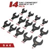 ARUCMIN 14-Piece Jumbo Crowfoot Wrench Set,1/2" Drive SAE Crowfoot Wrenches