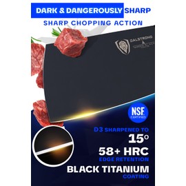 Dalstrong Meat Cleaver Knife-7"-Shadow Black Series-Titanium Nitride Coated-High Carbon Vacuum Treated Steel-Razor Sharp Kitchen Knife Gift-Sheath-NSF Certified