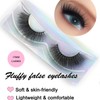 1 Pair Natural Thick False Eyelashes, Fluffy Curly Faux Lashes,