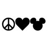 Peace Love Mickey CCI Decal Vinyl Sticker|Cars Trucks Vans Walls