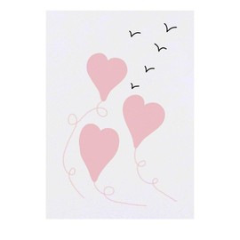 'Pink Heart Balloons ' Temporary Tattoo - Water Resistant, Skin-Safe, Non-Toxic Transfer (TO00080855)