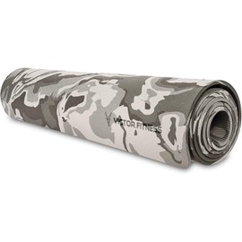 Victor Fitness Gray Camouflage Eco friendly yoga mat made from a premium TPE material that provides non-slip texture perfect for indoor and outdoor workouts. Great for hot yoga, pilates, and Bikram