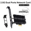 2.5gb Network Card,Dual Port PCIe Ethernet Network Adapter to 2.5