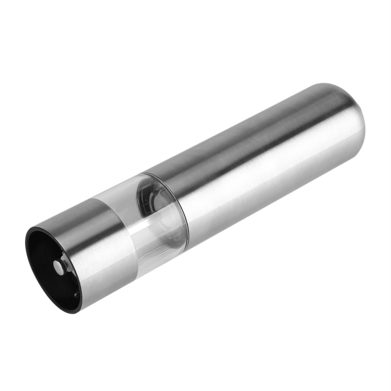 Stainless Steel Electric Kitchen Pepper Grinder Cordless Battery Powered Adjustable